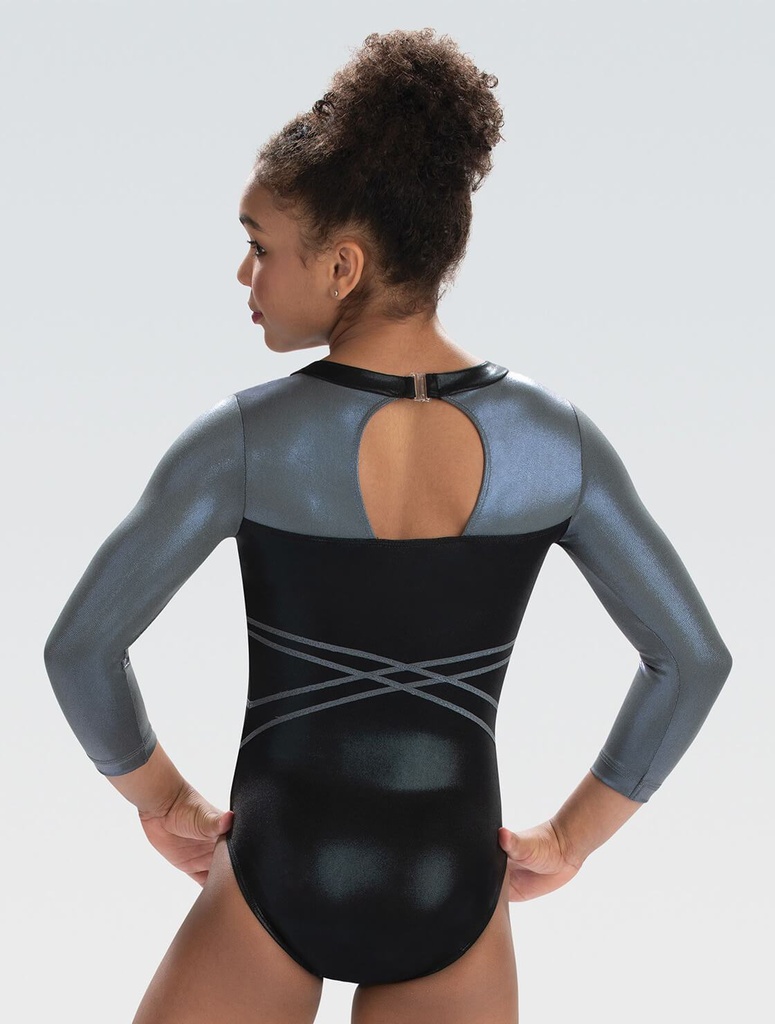 GK - 5858ST - Black Elegance Long Sleeve Competition Leotard