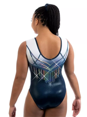 Milano - Sleeveless leotard - Deluxe Navy foil