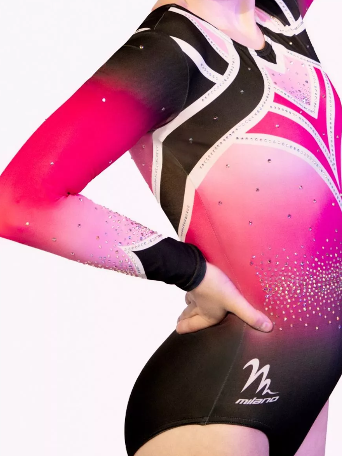 Milano - Long sleeve leotard Carnival Pink