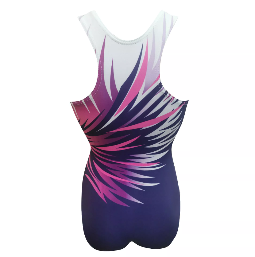 Milano - Sleeveless leotard Salute racer back Blue purple