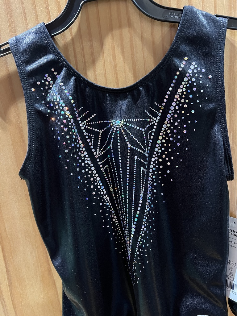 GK - Leotard 3456 imprintedBlack with V print