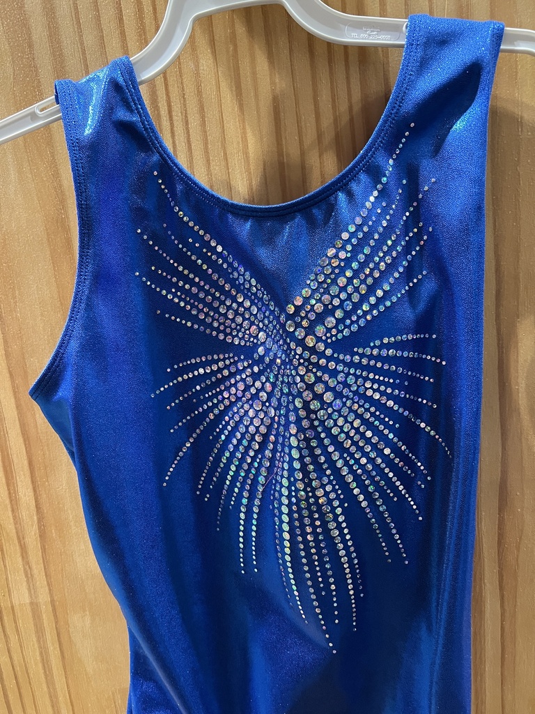 GK - Leotard 3456 imprintedOcean Mystique with X