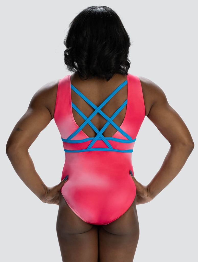GK Leotards  E's  sleevelessE 5358  Simone in coral