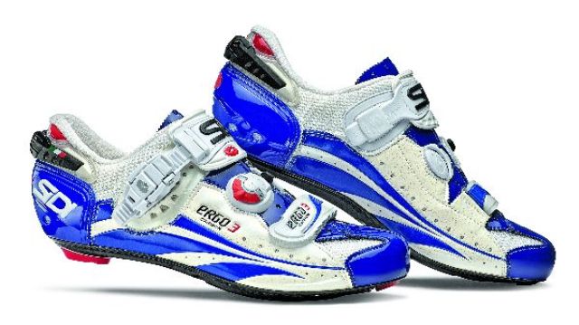 Sidi - Ergo 3 - Carbon Vernice Race shoe- White Blue Cream
