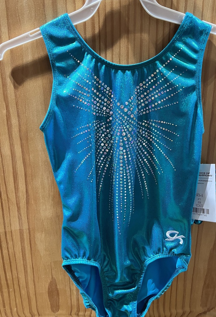 GK - Leotard 3456 imprintedSeaglass Sparkle with X