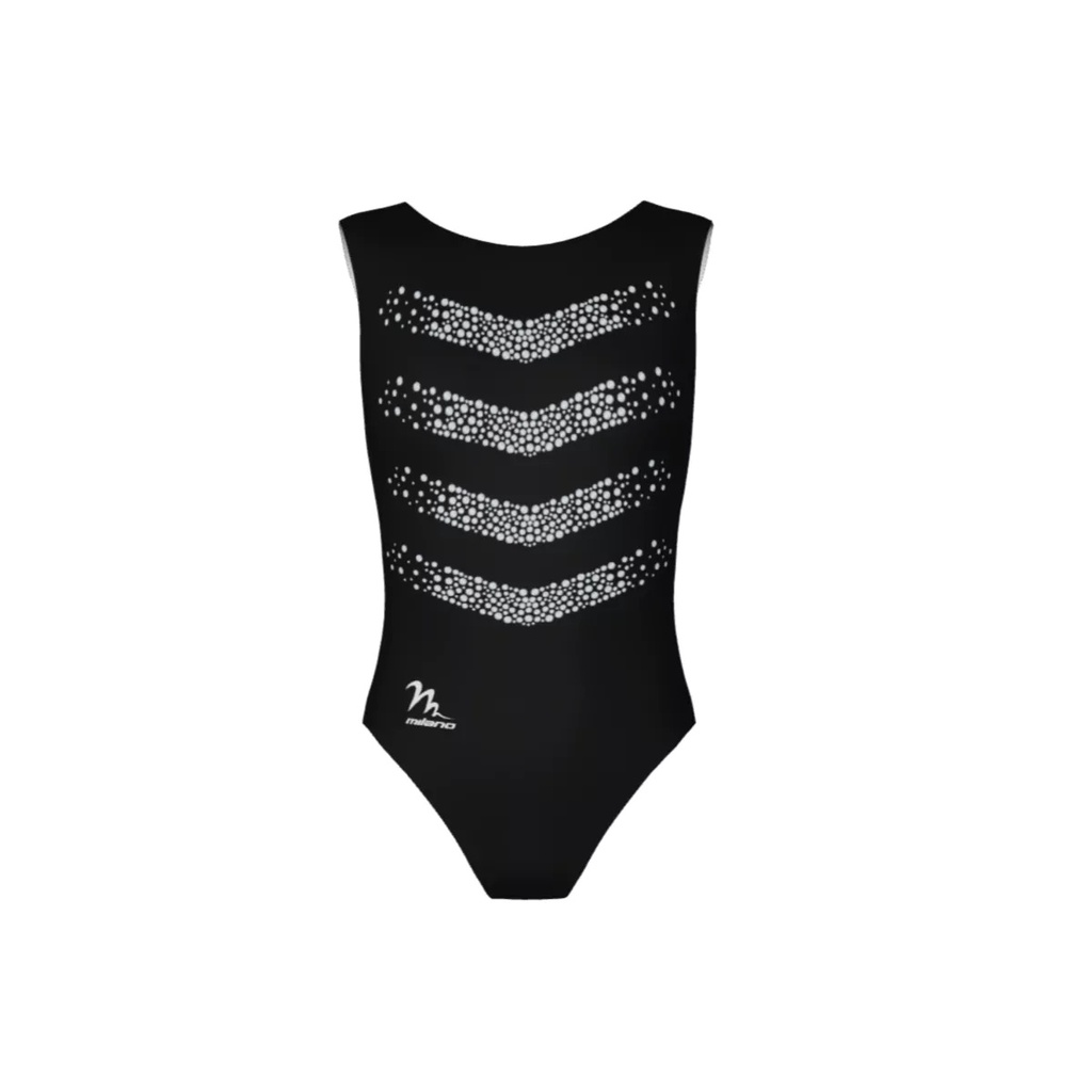 Milao - ANGELIC  sleeveless  leotardBLACK  STRASS