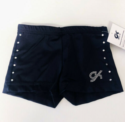 GK - short 1451 lycra black with rhinestones