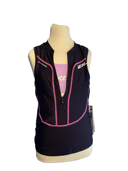 2XU - Débardeur Endurance pour femmes WT1114 Rose/Noir