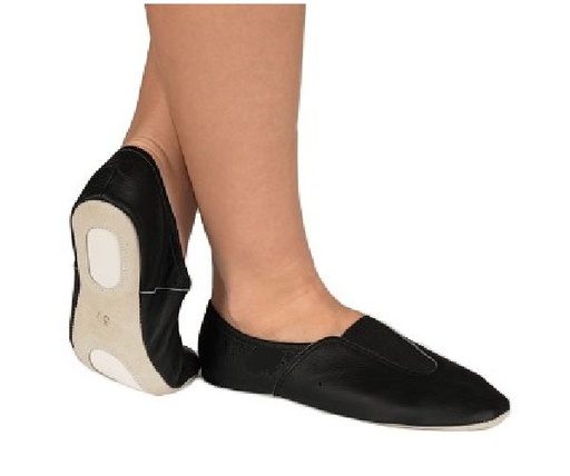 Anniel - Gymnastic slipper MIXTED 2038 - Leather mixed sole Zwart Black