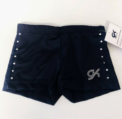 GK - short 1451 Lycra noir avec strass Black