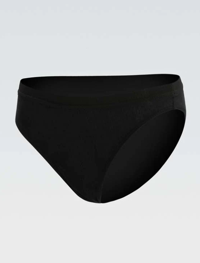 Gk - 1406 - Mid-Waist Cotton/Spandex BriefBlack