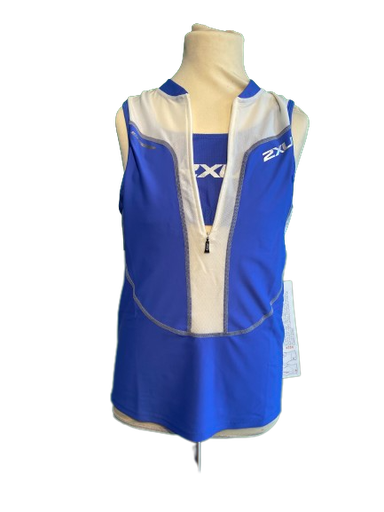 2XU - Dames Endurance Singlet WT1114 Koningsblauw/Wit Blue