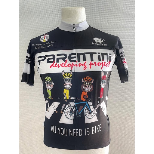 Vintage cycling jersey -Parentini - All you need is bike Black