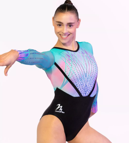 Milano - Long sleeve leotard Rave -Aqua Green