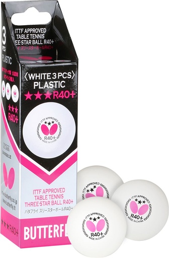 Sunflex  - BUTTERFLY  Tennis tabelTT-BALL 3 STAR  R40 + White