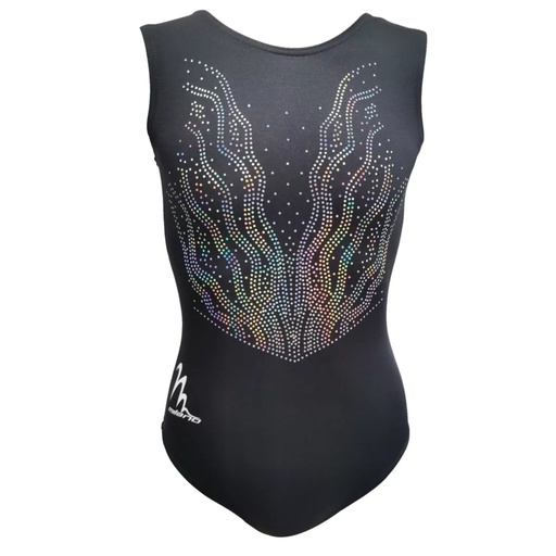 Milano - ANGELIC  sleeveless  leotard-   black  lycra Black