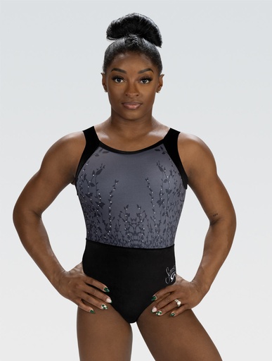 GK Leotards  E's  sleevelessE5251 Simone Biles Rooted Power tank Black