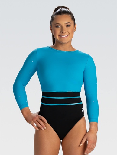5866ST Stock leoGK Leotards  long sleeves Blue