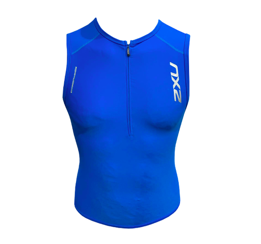 2XU - Herensinglet + zak MT1196 Blauw/wit