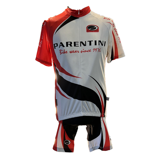 Parentini Wielertruitje + Short C98 - Wit Rood Red